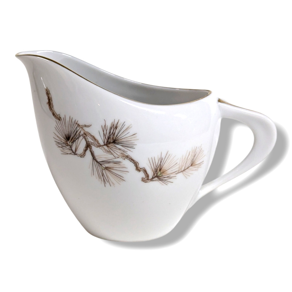Vintage Larchmont by Sango Japan Creamer Pine Branch Design Gold Trim